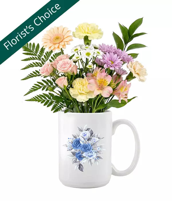 Designer Collection Floral Mug - Pastel Colours